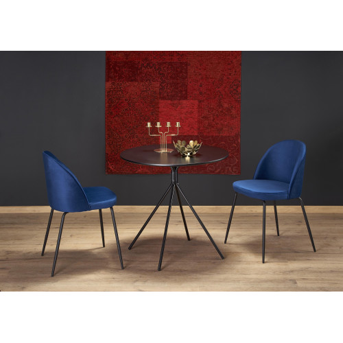 Round table FONDI metal and MDF 80x75 cm matte black DIOMMI V-CH-FONDI-ST-CZARNY