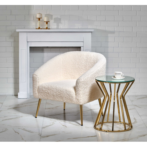 GRIFON leisure armchair cream / gold DIOMMI V-CH-GRIFON-FOT-KREMOWY