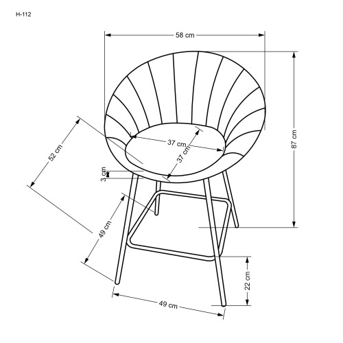 H112 bar stool, d.green / gold DIOMMI V-CH-H/112-C.ZIELONY