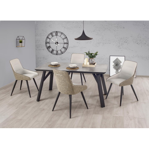 Dining table HALIFAX mdf and metal 160x90x76cm concrete and black DIOMMI V-CH-HALIFAX-ST