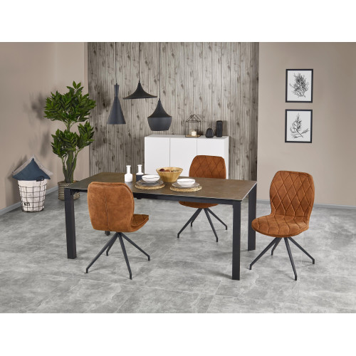 Extendable dining table HORIZON ceramic and steel 120-180x85x76cm hunmo and black DIOMMI V-CH-HORIZON-ST