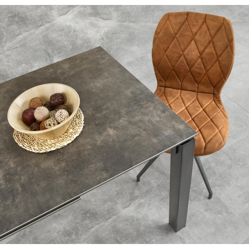 Extendable dining table HORIZON ceramic and steel 120-180x85x76cm hunmo and black DIOMMI V-CH-HORIZON-ST