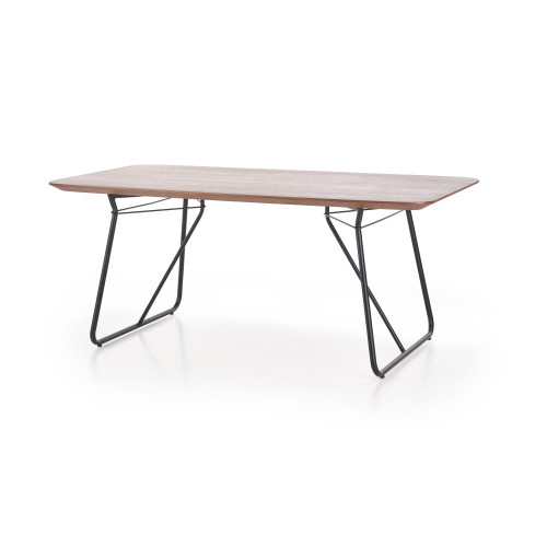 Dining table HOUSTON natural veneer+mdf and metal 180x90x76cm walnut and black DIOMMI V-CH-HOUSTON-ST