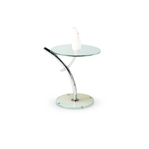 Coffee table IRIS glass and steel 50x58cm chrome DIOMMI V-CH-IRIS-LAW