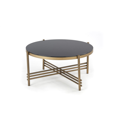 Coffee table glass black with gold ISMENA 80x80x41 DIOMMI 60-20887