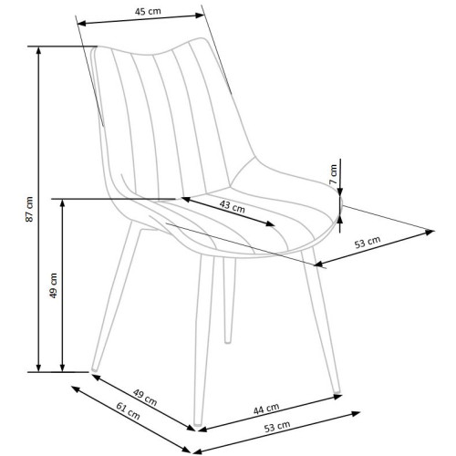 K388 chair, color: grey DIOMMI V-CH-K/388-KR-POPIELATY