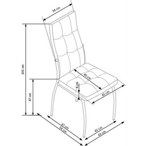 K416 chair, color: grey DIOMMI V-CH-K/416-KR-POPIEL
