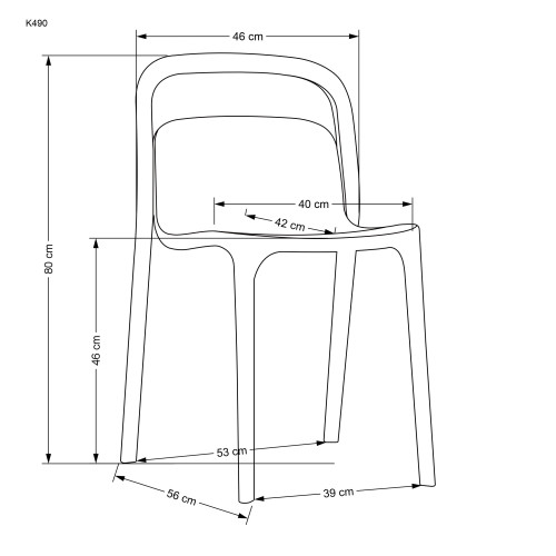 K490 plastic chair black DIOMMI V-CH-K/490-KR-CZARNY