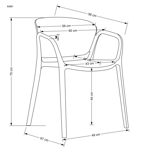 K491 plastic chair white DIOMMI V-CH-K/491-KR-BIAŁY