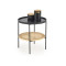 Coffee table KAMPA made of rattan mdf and metal 45x45 cm natural and black DIOMMI V-CH-KAMPA-LAW