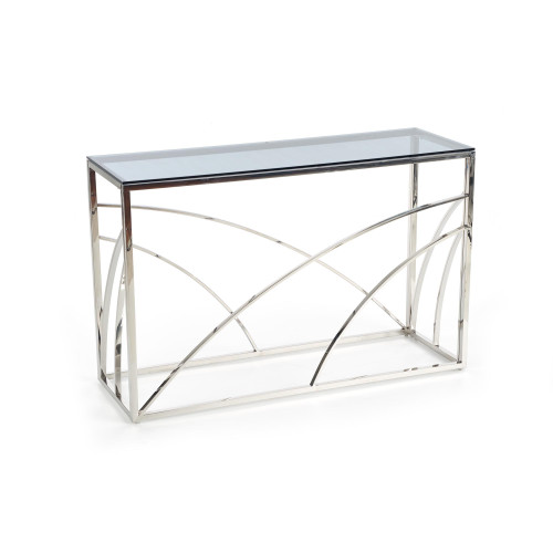 Console KN5 glass and metal 120x40x78cm chrome DIOMMI V-CH-KN/5-KONSOLKA