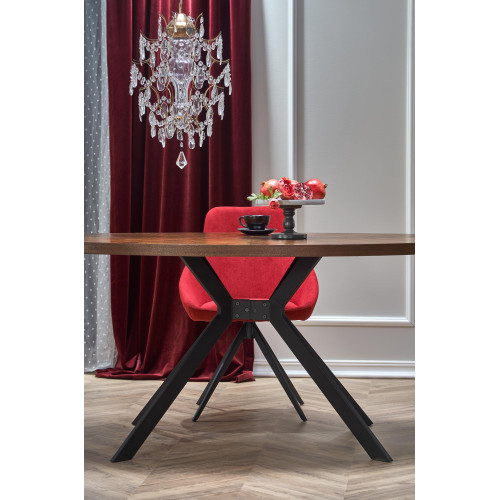 Dining table LOCARNO natural veneer + mdf and metal 170x90x75cm walnut and black DIOMMI V-CH-LOCARNO-ST