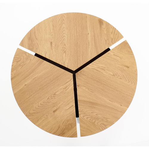 Round coffee table LUANA metal and mdf 86x40cm golden oak and black DIOMMI V-CH-LUANA-LAW