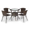 Round table MIDAS synthetic rattan and glass 74x74cm brown DIOMMI V-CH-MIDAS-ST