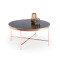 Coffee table MORIA glass and steel 82x40cm black and copper DIOMMI V-CH-MORIA-LAW-MIEDZ