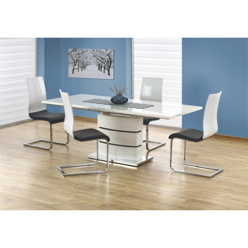 Extending table NOBEL MDF top and metal frame in white color 90x(160-200)x75 DIOMMI V-CH-NOBEL-ST-BIAŁY