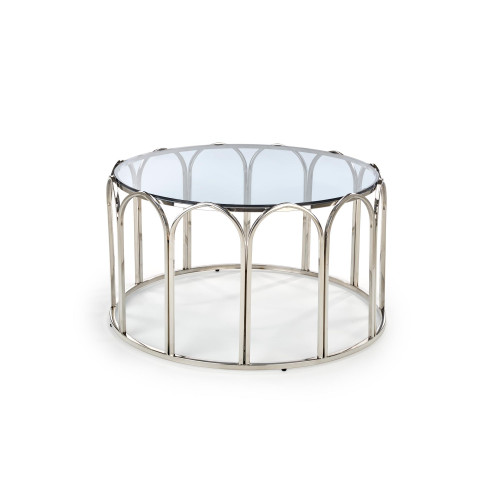 Coffee table OLIVIA glass and steel 81x47cm smoked glass and chrome DIOMMI V-CH-OLIVIA-LAW