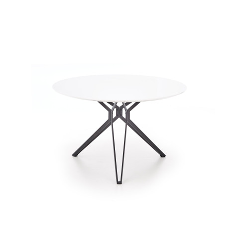 Round table PIXEL lacquered mdf and steel 120x76cm white and black DIOMMI V-CH-PIXEL-ST