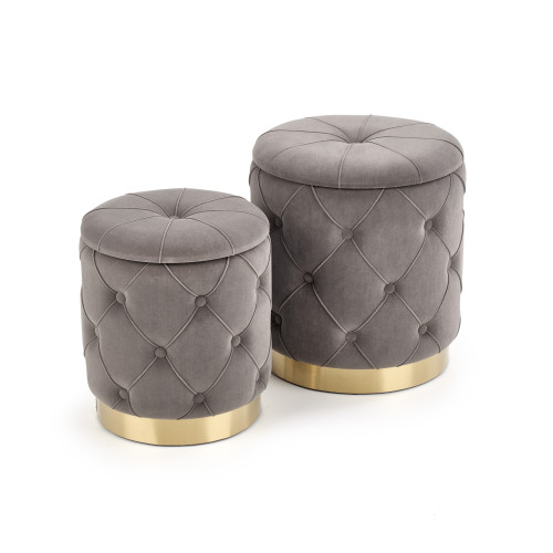 POLLY set of two stools, color: grey DIOMMI V-CH-POLLY-PUFA-POPIEL
