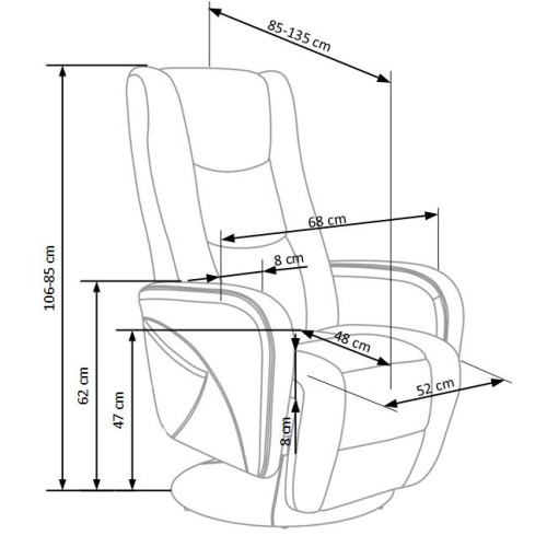 PULSAR recliner chair, color: cappuccino DIOMMI V-CH-PULSAR-FOT-CAPPUCCINO