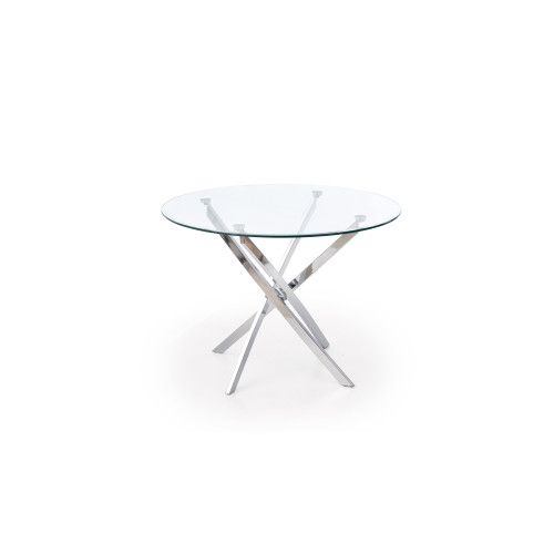 Round table RAYMOND glass and steel 100x73cm chrome DIOMMI V-CH-RAYMOND-ST-CHROM