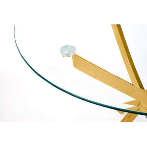 Round table RAYMOND glass and steel 100x73cm golden DIOMMI V-CH-RAYMOND-ST-ZŁOTY