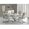 Extendable dining table SANDOR 2 glass, mdf and steel 160-220x90x78cm gray and white DIOMMI V-CH-SANDOR_2-ST-POPIEL