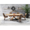 Extendable dining table SANDOR 3 mdf and steel 160-220x90x75cm black and golden oak DIOMMI V-CH-SANDOR_3-ST