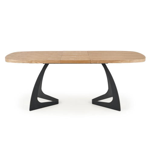 VELDON extension table, color: top - natural oak, legs - black DIOMMI V-CH-VELDON-ST