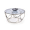 Coffee table VENUS with smoked glass top and silver metal frame 80x44x80 DIOMMI V-CH-VENUS-LAW