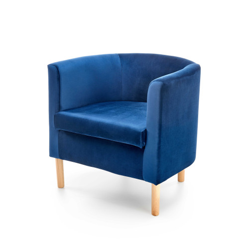 CLUBBY 2  leisure armchair dark blue / natural DIOMMI V-PL-CLUBBY_2-FOT-GRANATOWY