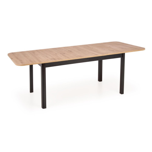 Extendable dining table FLORIAN with laminated board top and black MDF frame 90x(160-228)x78 DIOMMI V-PL-FLORIAN-ST-ARTISAN/CZARNY