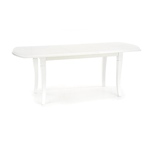 Extendable dining table FRYDERYK made of wooden laminated boards in white color 90x(160-240)x74 DIOMMI V-PL-FRYDERYK/240-ST-BIAŁY