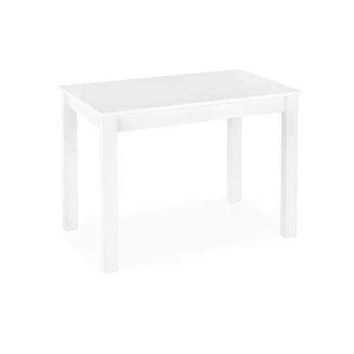 Extendable kitchen table GINO made of laminated wooden board in white color 60x(100-135)x75 DIOMMI V-PL-GINO-ST-BIAŁY/BIAŁY