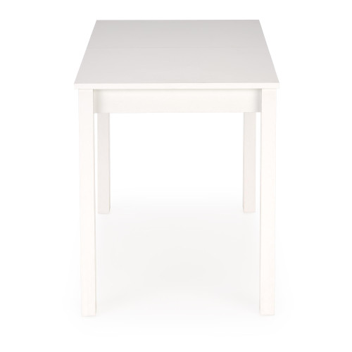Extendable kitchen table GINO made of laminated wooden board in white color 60x(100-135)x75 DIOMMI V-PL-GINO-ST-BIAŁY/BIAŁY
