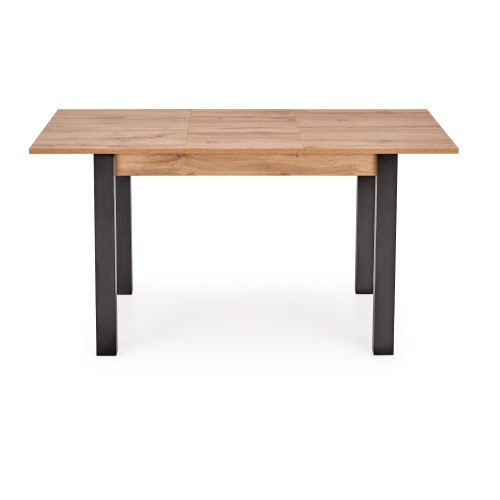 Extendable kitchen table GINO made of laminated wooden board in Wotan oak color and black 60x(100-135)x75 DIOMMI V-PL-GINO-ST-WOTAN/CZARNY