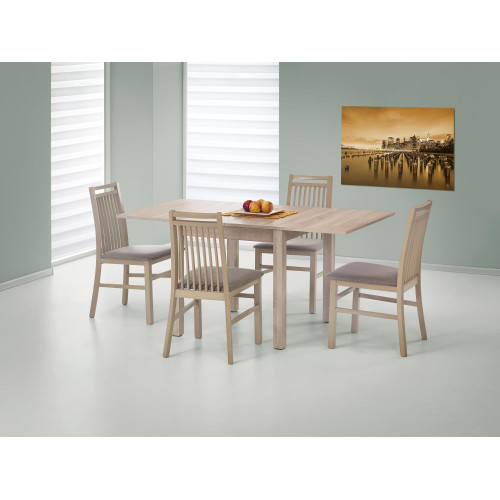 Extendable dining table GRACJAN with a laminated pdch top and mdf frame in Sonoma oak color 80x(80-160)x76 DIOMMI V-PL-GRACJAN-ST-SONOMA