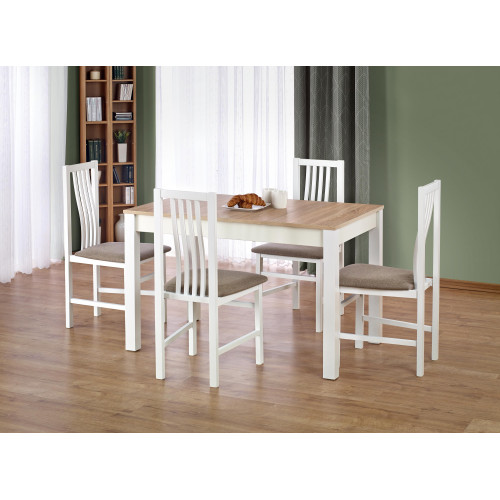 Kitchen table KASWERY with pdch top and MDF frame in white 68x120x76 DIOMMI V-PL-KSAWERY-ST-SONOMA/BIAŁY