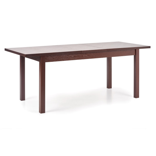 Extendable dining table MAURYCY made of laminated boards in dark walnut color 75x(118-158)x76 DIOMMI V-PL-MAURYCY-ST-C.ORZECH