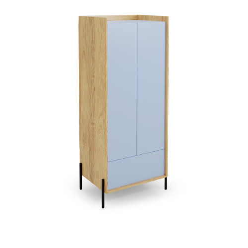 MOBIUS cabinet 2D color: hikora oak/blue horizon DIOMMI V-PL-MOBIUS-SZAFA_2D-NIEBIESKI