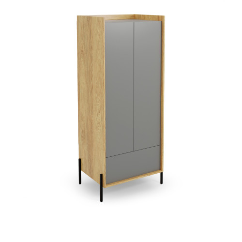 MOBIUS cabinet 2D color: hikora oak/grey dusty DIOMMI V-PL-MOBIUS-SZAFA_2D-SZARY