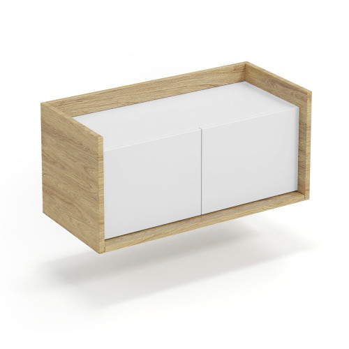MOBIUS low cabinet 2D color: hikora oak/white DIOMMI V-PL-MOBIUS-SZAFKA NISKA_2D-BIEL