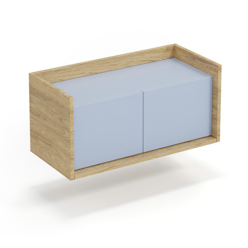 MOBIUS low cabinet 2D color: hikora oak/light blue DIOMMI V-PL-MOBIUS-SZAFKA NISKA_2D-NIEBIESKI