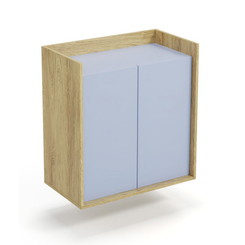 MOBIUS cabinet 2D color: hikora oak/light blue DIOMMI V-PL-MOBIUS-SZAFKA_2D-NIEBIESKI