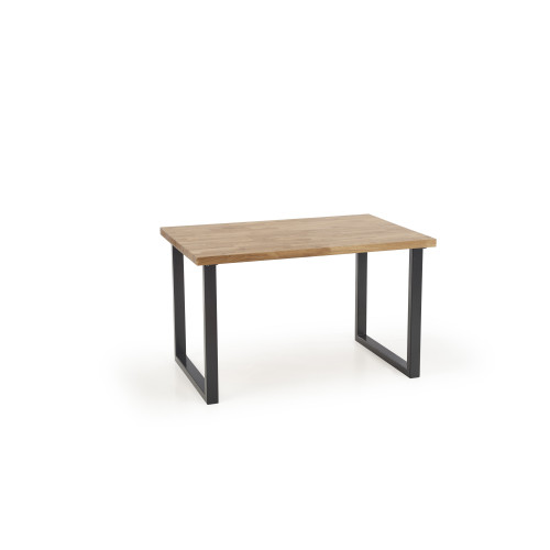 Kitchen table RADUS 140 with solid oak wood top and black metal frame 85x140x76 DIOMMI V-PL-RADUS_140-ST-DREWNO_LITE