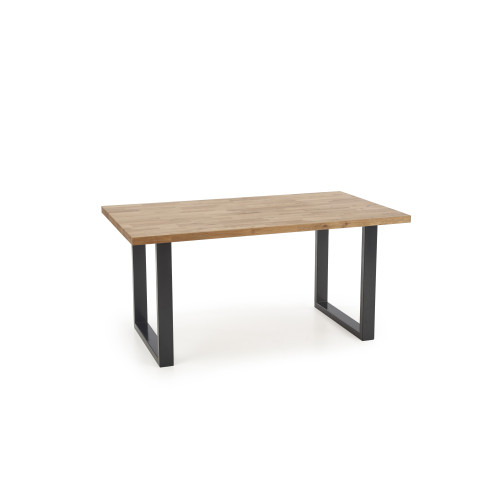 Dining table RADUS 160 with solid oak wood top and black metal frame 90x160x76 DIOMMI V-PL-RADUS_160-ST-DREWNO_LITE