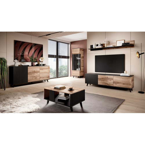 Coffee table wooden wotan oak/black 92X50X40 RANDOM LAW DIOMMI 60-22652