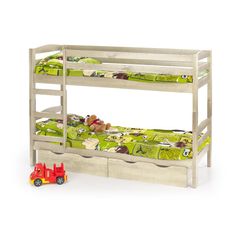 SAM bunk bed with mattresses color: pine DIOMMI V-PL-SAM-ŁÓŻKO PIĘTROWE-SOSNA