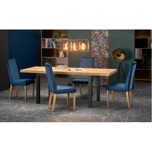TIAGO extension table craft oak DIOMMI V-PL-TIAGO-ST-CRAFT/CZARNY