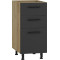 VENTO DS3-40/82 lower cabinet with drawers, color: craft oak/antracite DIOMMI V-UA-VENTO-D3S_H-40/82-ANTRACYT